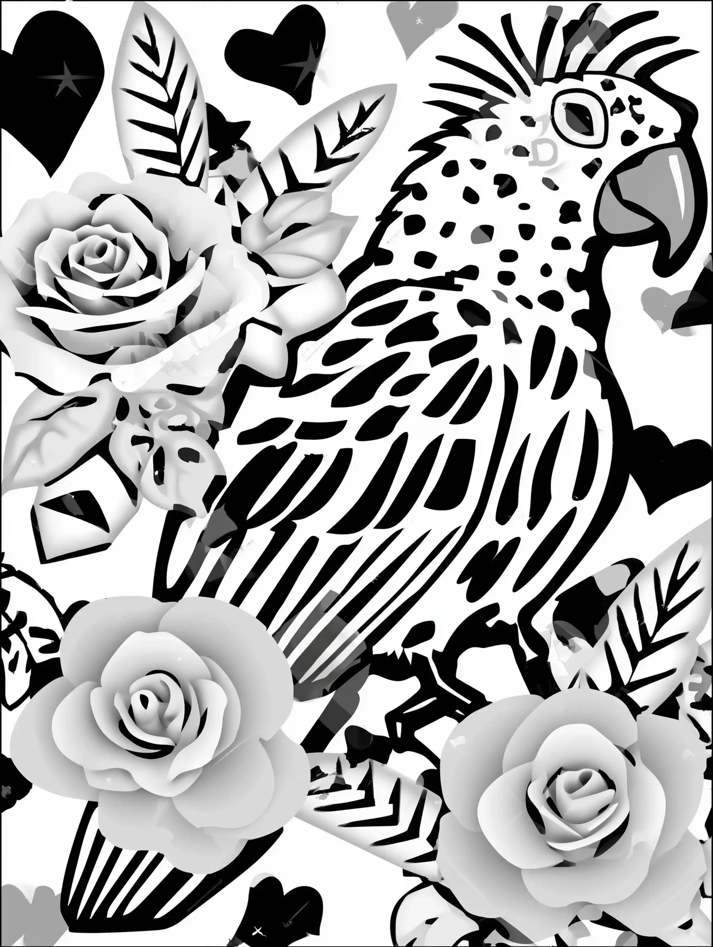 Free printable zoo coloring sheet featuring a parrot looking right